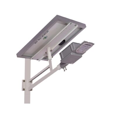 ielecssol Semi Integrated Solar Street Light 20W LED with Solar Panel & Lithium Battery, Model – Newlite with mounting structure