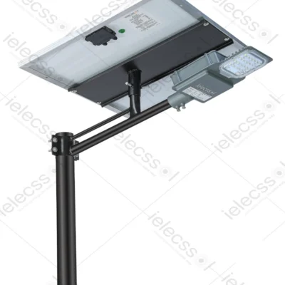 ielecssol Semi Integrated Solar Street Light 15W LED with Solar Panel & Lithium Battery, Model – Newlite with mounting structure