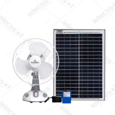 ielecssol 9Watt Operated Table Fan with Lithium Battery, 40 Watt Solar Panel