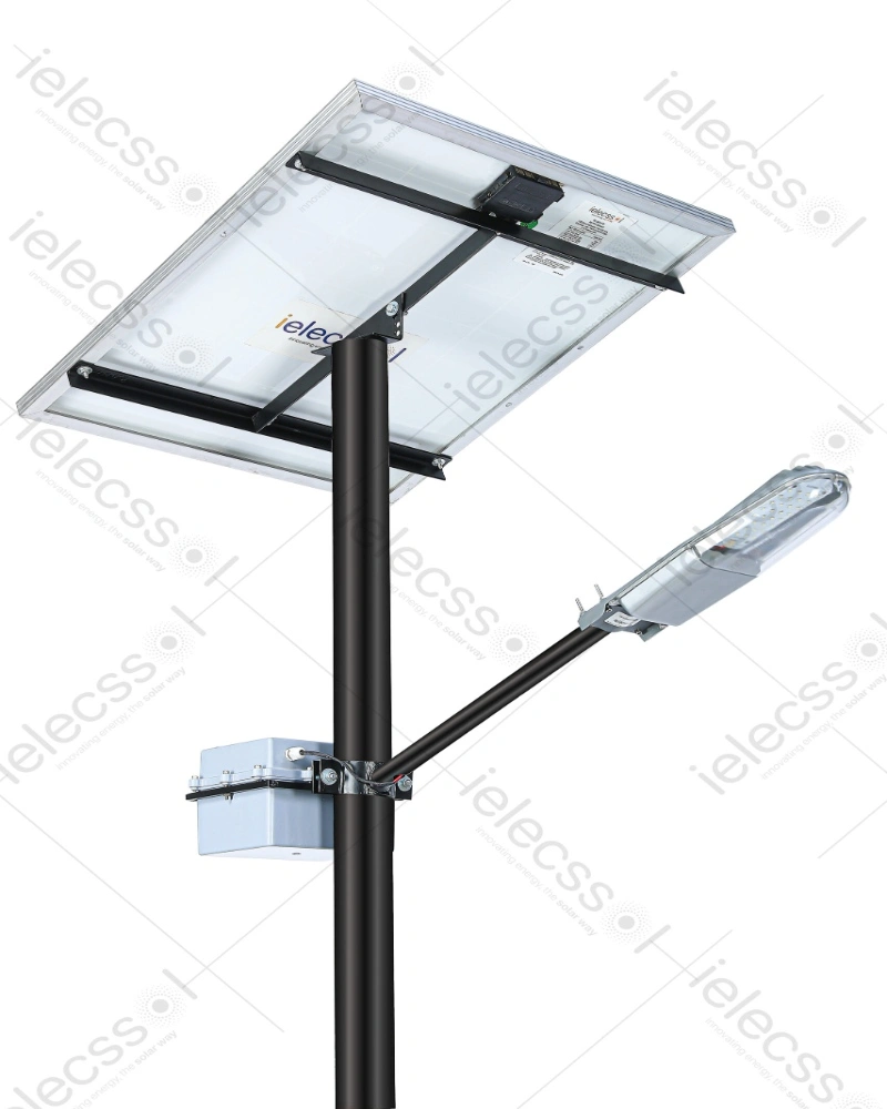 ielecssol Solar Street Light luminaire 20W LED with Solar Panel & Lithium Battery